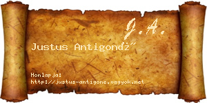 Justus Antigoné névjegykártya